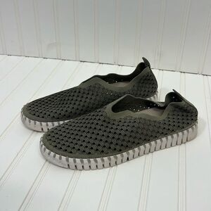 Ilse Jacobsen Tulip 139 Army Green Slip-on Shoe Women's Hornbaek